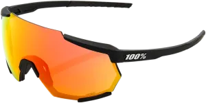 100% Racetrap Sunglasses - Soft Tact Black - Red Mirror Lens 61037-100-43