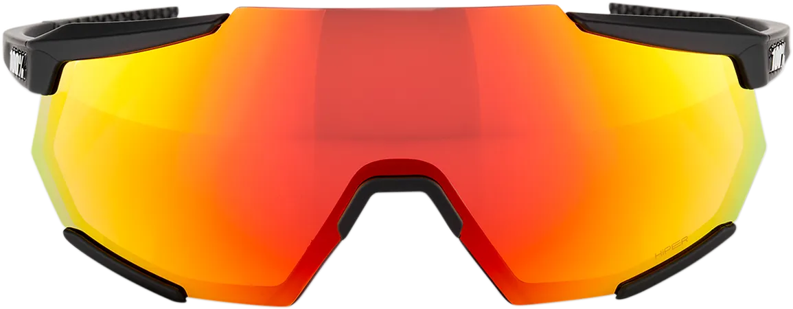 100% Racetrap Sunglasses - Soft Tact Black - Red Mirror Lens 61037-100-43