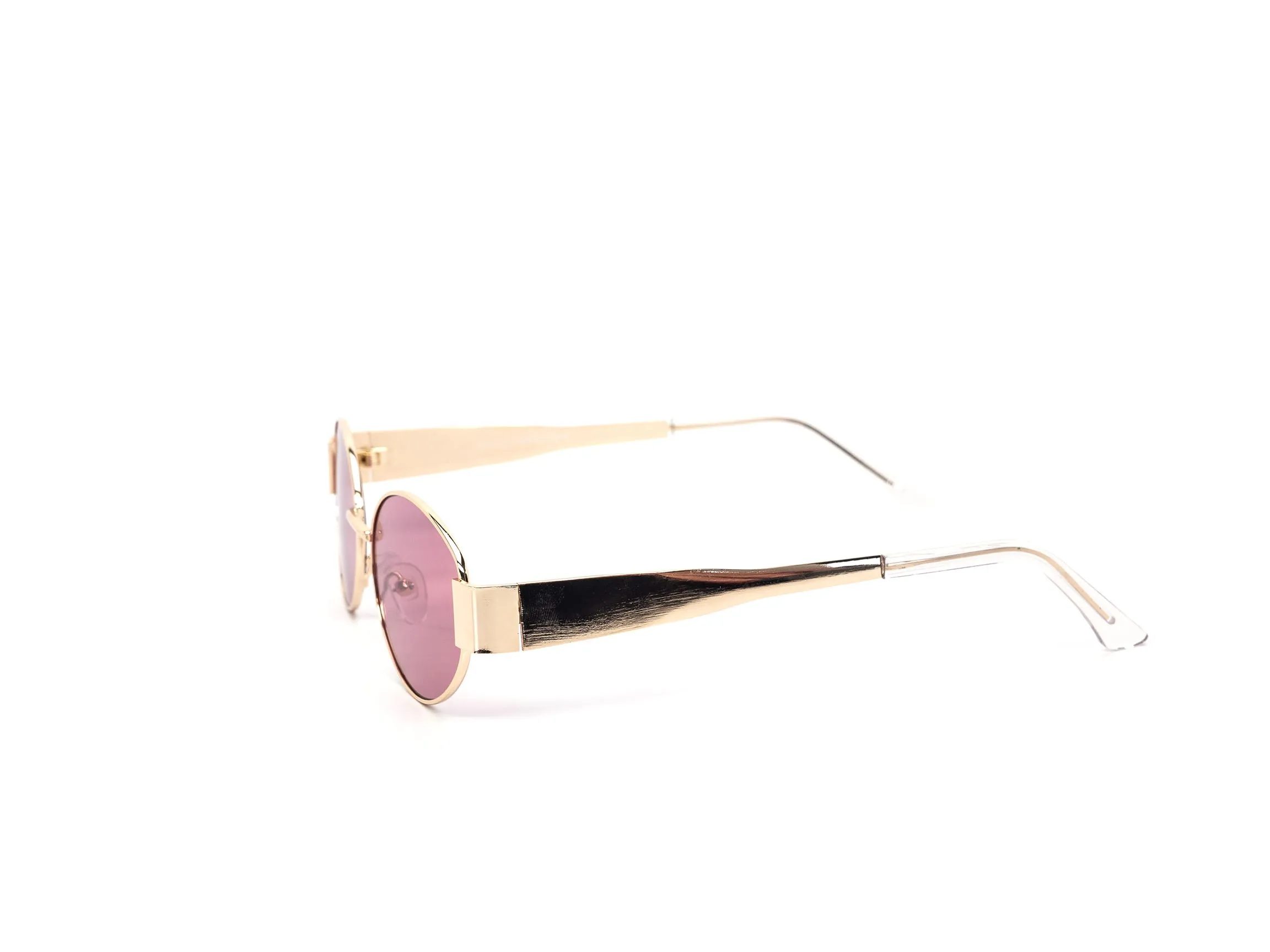 12 Pack: Chic Oval Metal Color Wholesale Sunglasses