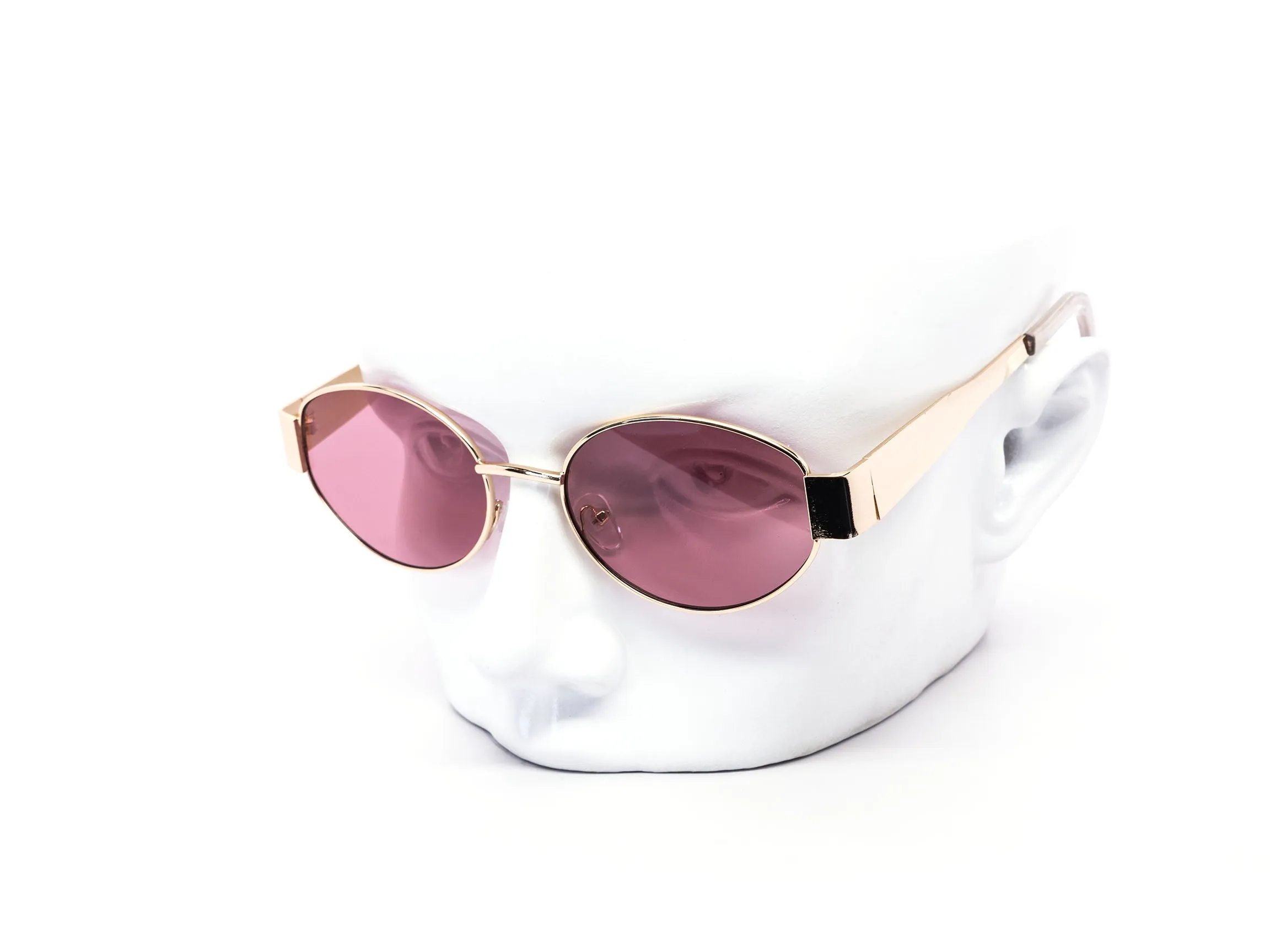 12 Pack: Chic Oval Metal Color Wholesale Sunglasses