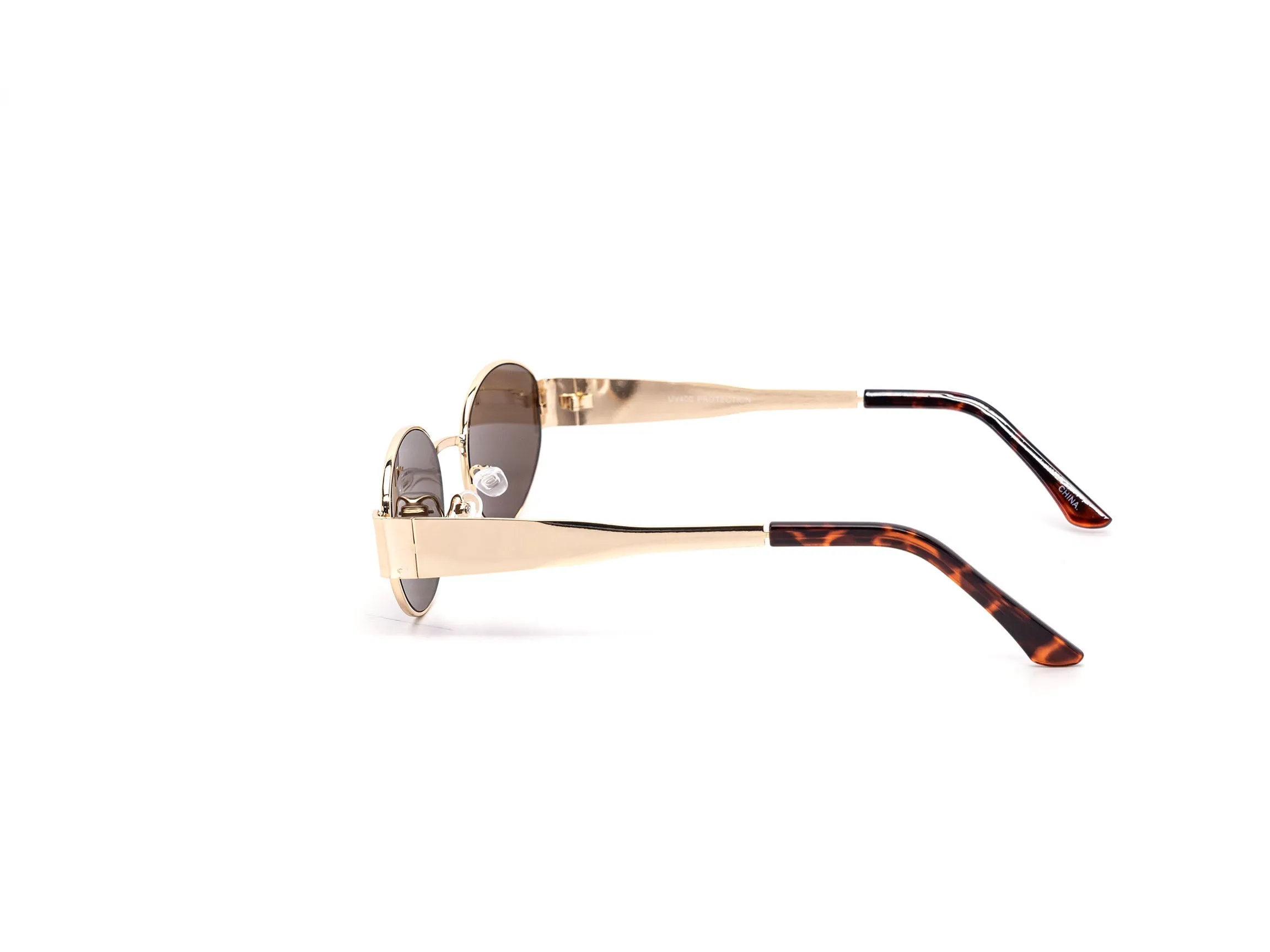 12 Pack: Chic Oval Metal Color Wholesale Sunglasses