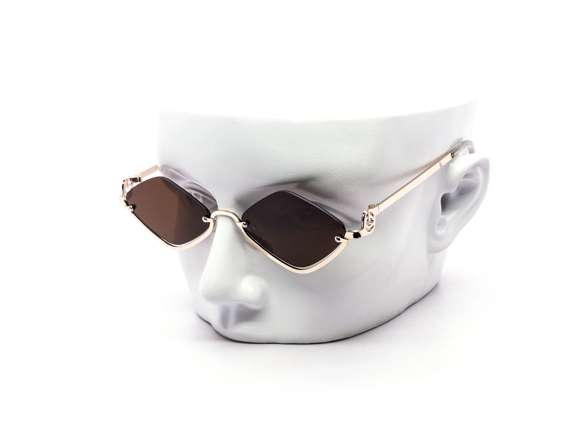 12 Pack: Chic Semi-Rimless Diamond Cut Wholesale Sunglasses