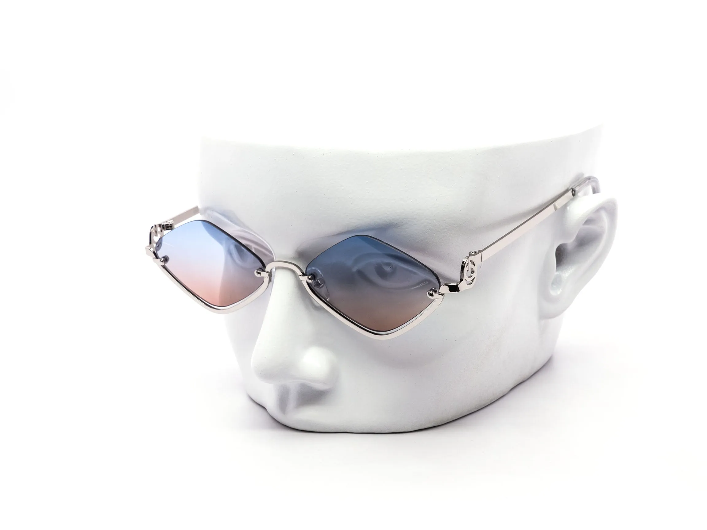 12 Pack: Chic Semi-Rimless Diamond Cut Wholesale Sunglasses