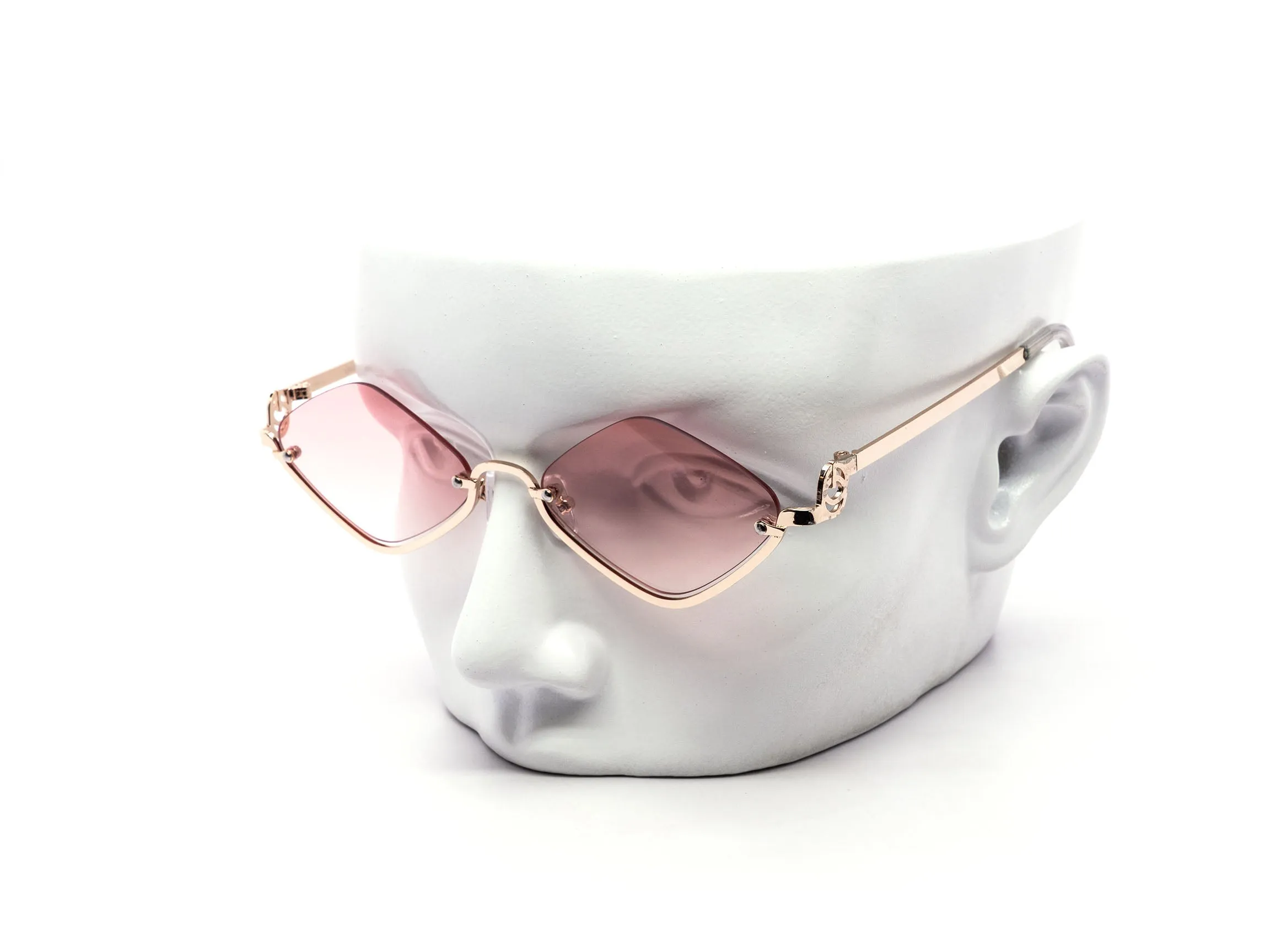 12 Pack: Chic Semi-Rimless Diamond Cut Wholesale Sunglasses