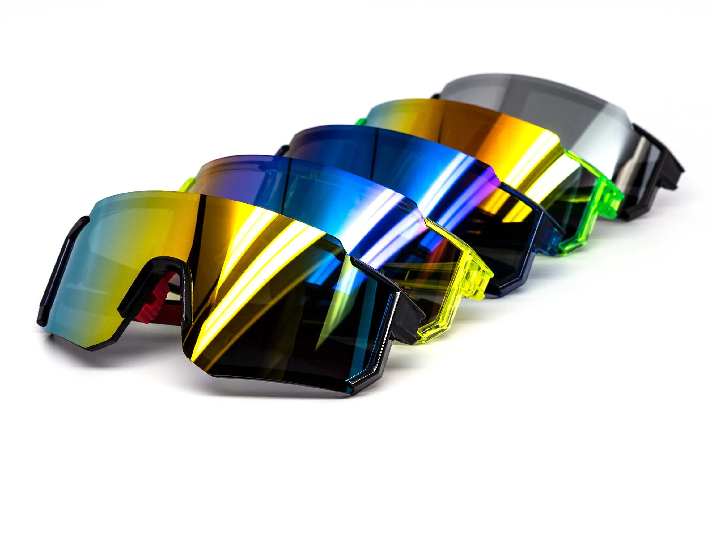 12 Pack: Future Sports Shield Performance Burnt Mirror Wholesale Sunglasses