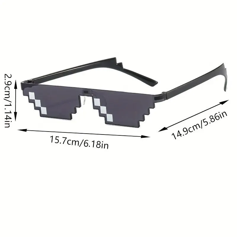 2Pcs Mosaic Sunglasses Cool Party Vintage Shades Eyewear