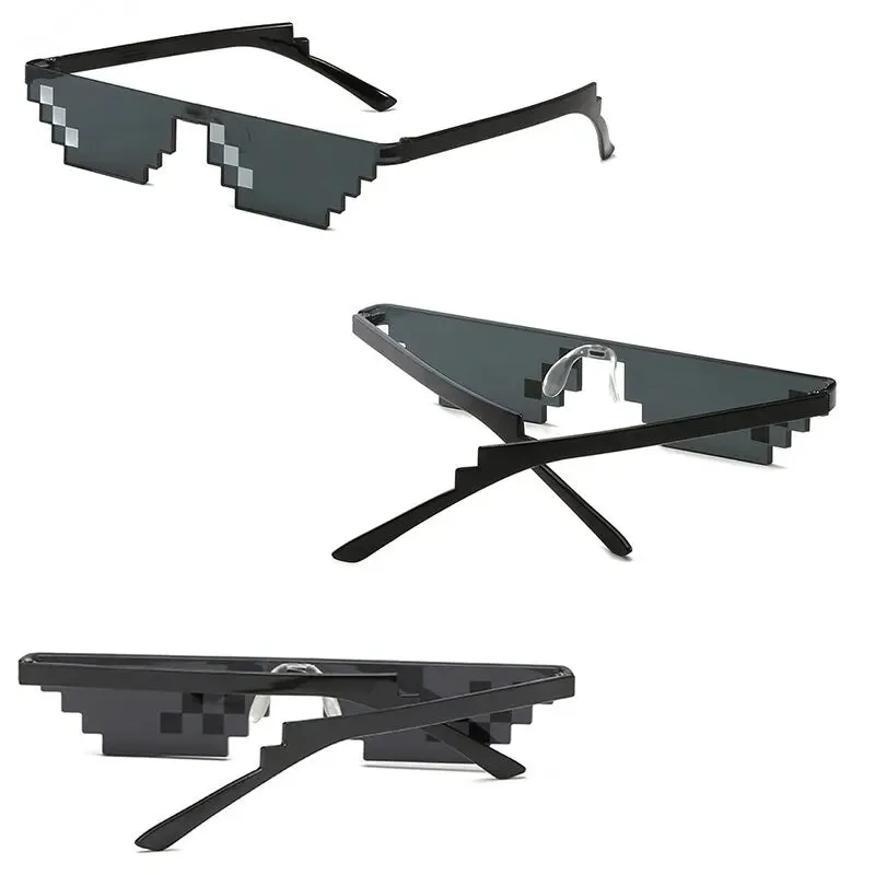 2Pcs Mosaic Sunglasses Cool Party Vintage Shades Eyewear