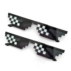 2Pcs Mosaic Sunglasses Cool Party Vintage Shades Eyewear