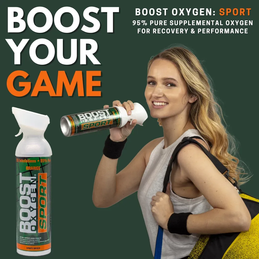 2x Boost Sport Oxygen Cans | 10 Litres | 200 Breaths | Large Supplemental Oxygen for Athletes