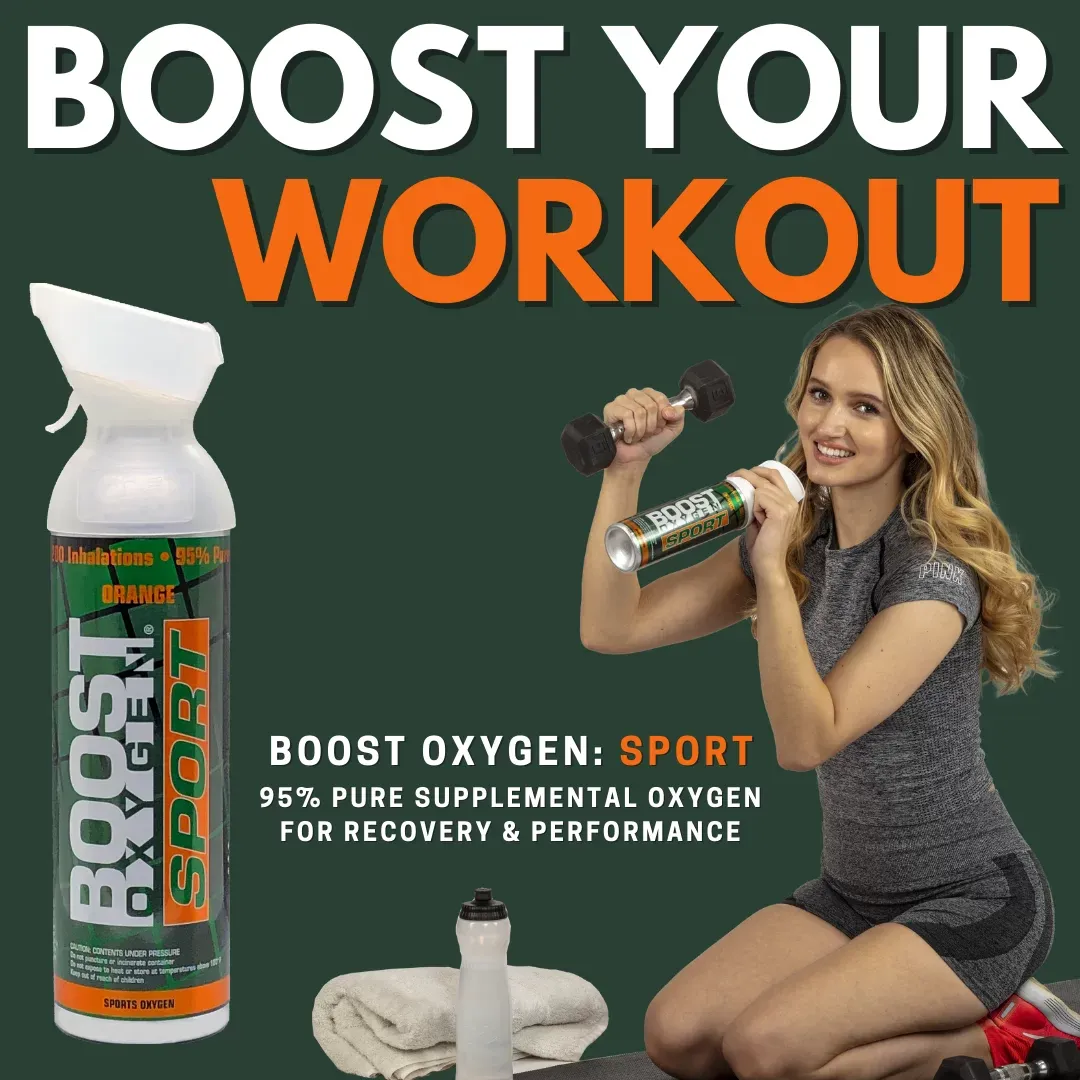 2x Boost Sport Oxygen Cans | 10 Litres | 200 Breaths | Large Supplemental Oxygen for Athletes