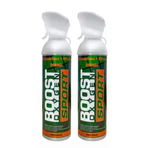 2x Boost Sport Oxygen Cans | 10 Litres | 200 Breaths | Large Supplemental Oxygen for Athletes