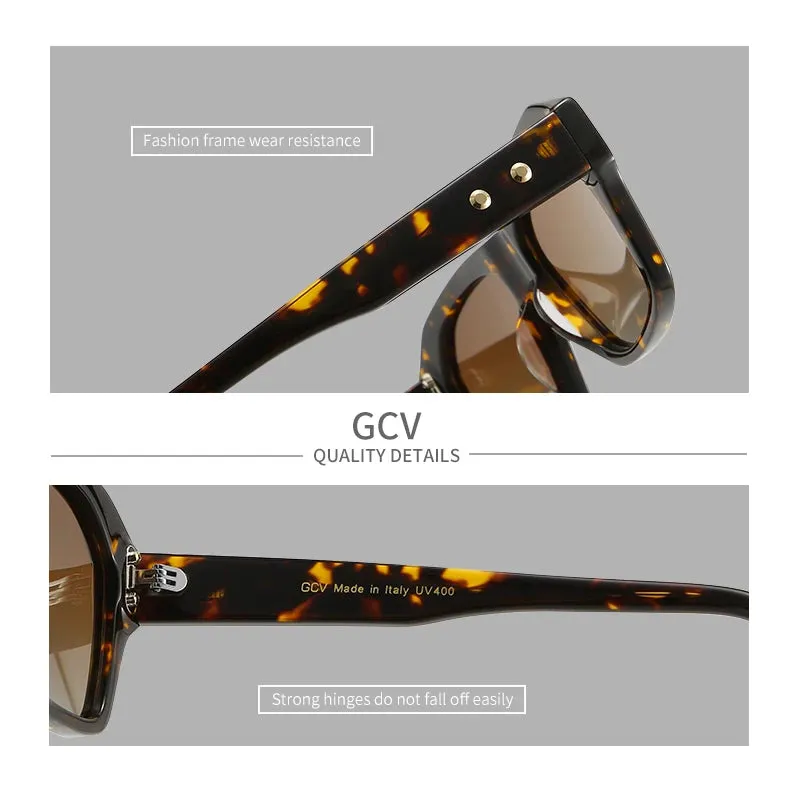 Acetate Square Rectangular Polarized Sunglasses UV400 Fashion Eyewear