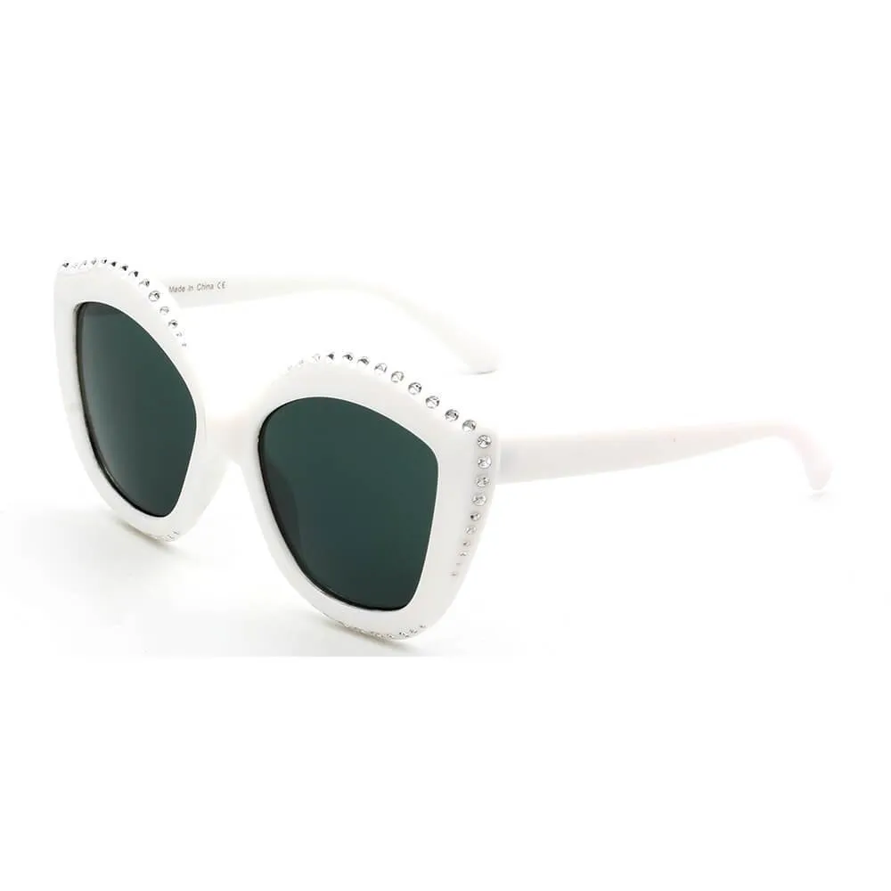 ANGOLA | S1092 - Women Oversized Round Cat Eye Fashion Sunglasses