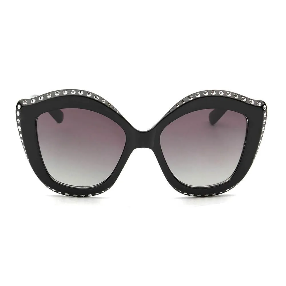 ANGOLA | S1092 - Women Oversized Round Cat Eye Fashion Sunglasses