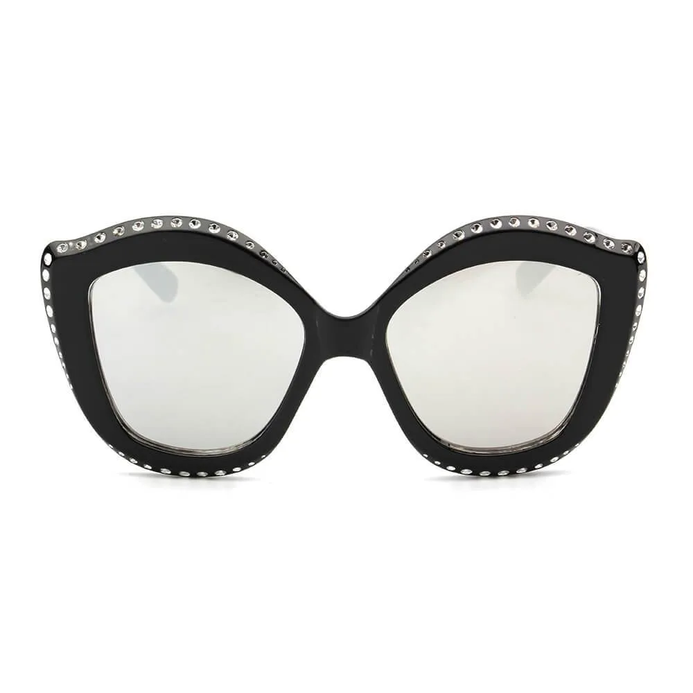 ANGOLA | S1092 - Women Oversized Round Cat Eye Fashion Sunglasses