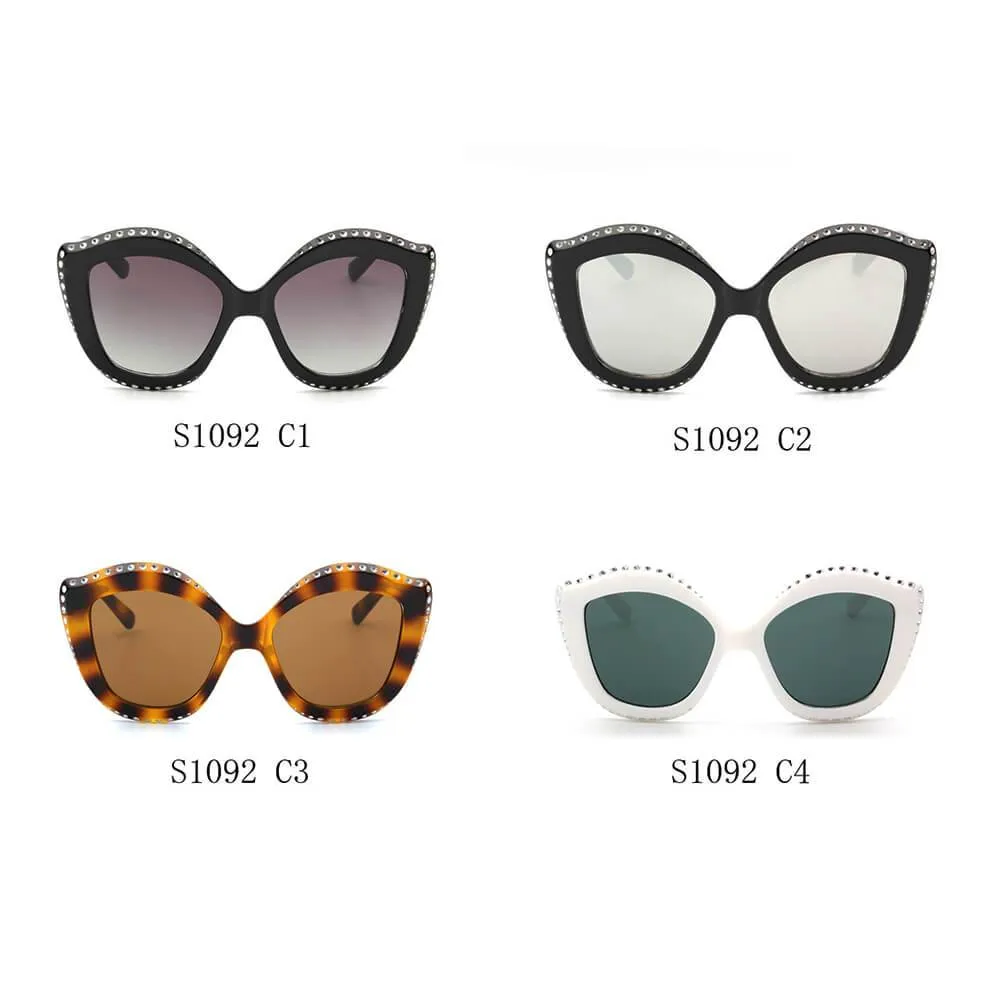 ANGOLA | S1092 - Women Oversized Round Cat Eye Fashion Sunglasses