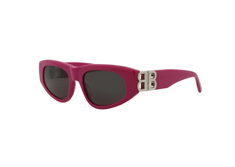 Balenciaga Cat Eye Sunglasses Fuchsia/Silver/Grey