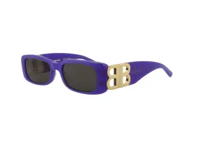 Balenciaga Square Rectangle Sunglasses Violet/Gold/Grey