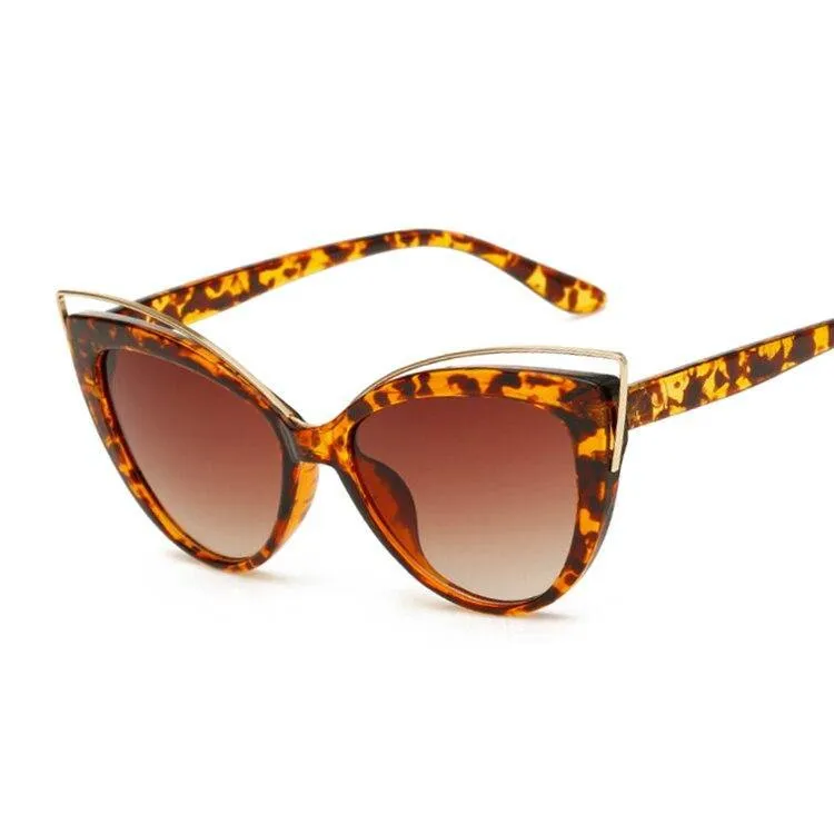 Black Glasses Fashion Cat Eyes Sunglasses Luxury Brand Designer Vintage