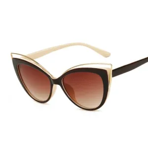 Black Glasses Fashion Cat Eyes Sunglasses Luxury Brand Designer Vintage