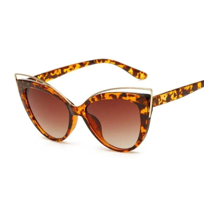Black Glasses Fashion Cat Eyes Sunglasses Luxury Brand Designer Vintage