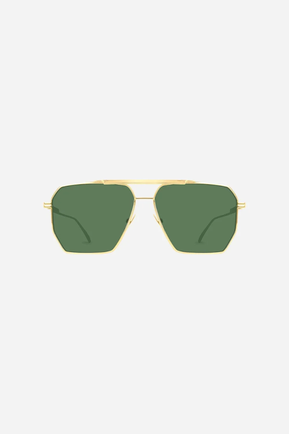Bottega Veneta Gold Square Frame Aviators - Bv1012s-004 60