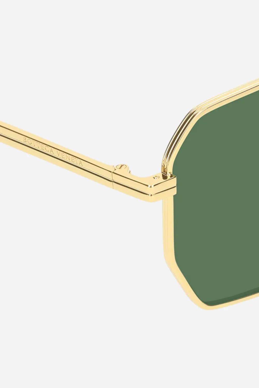 Bottega Veneta Gold Square Frame Aviators - Bv1012s-004 60