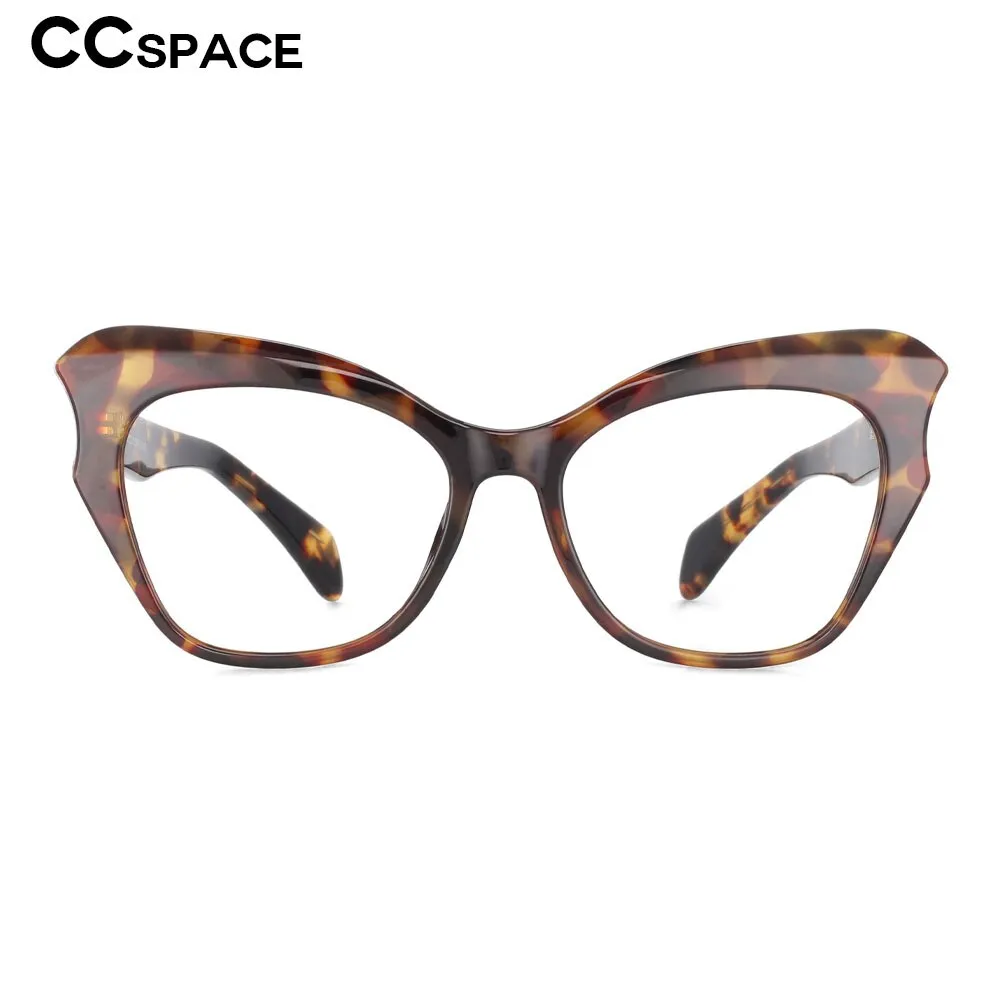 CCspace Women's Full Rim Oversized Cat Eye Tr 90 Titanium Frame Eyeglasses 53814