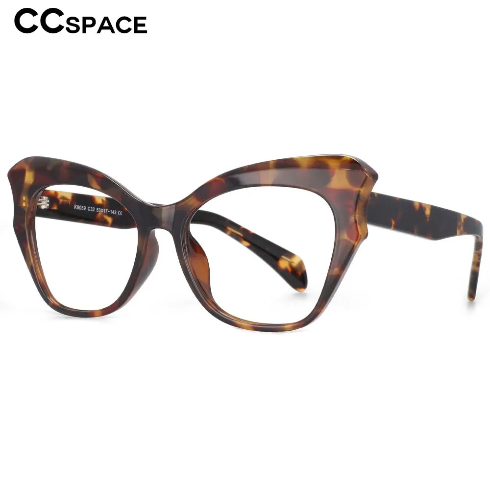 CCspace Women's Full Rim Oversized Cat Eye Tr 90 Titanium Frame Eyeglasses 53814
