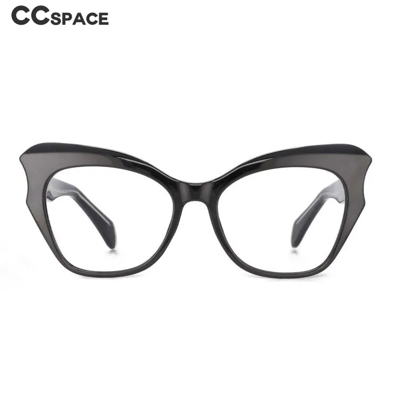 CCspace Women's Full Rim Oversized Cat Eye Tr 90 Titanium Frame Eyeglasses 53814