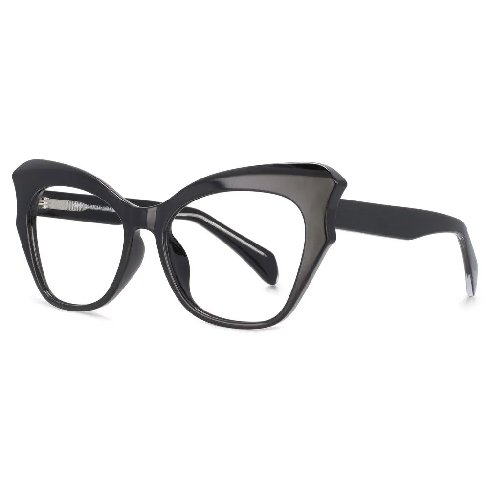 CCspace Women's Full Rim Oversized Cat Eye Tr 90 Titanium Frame Eyeglasses 53814