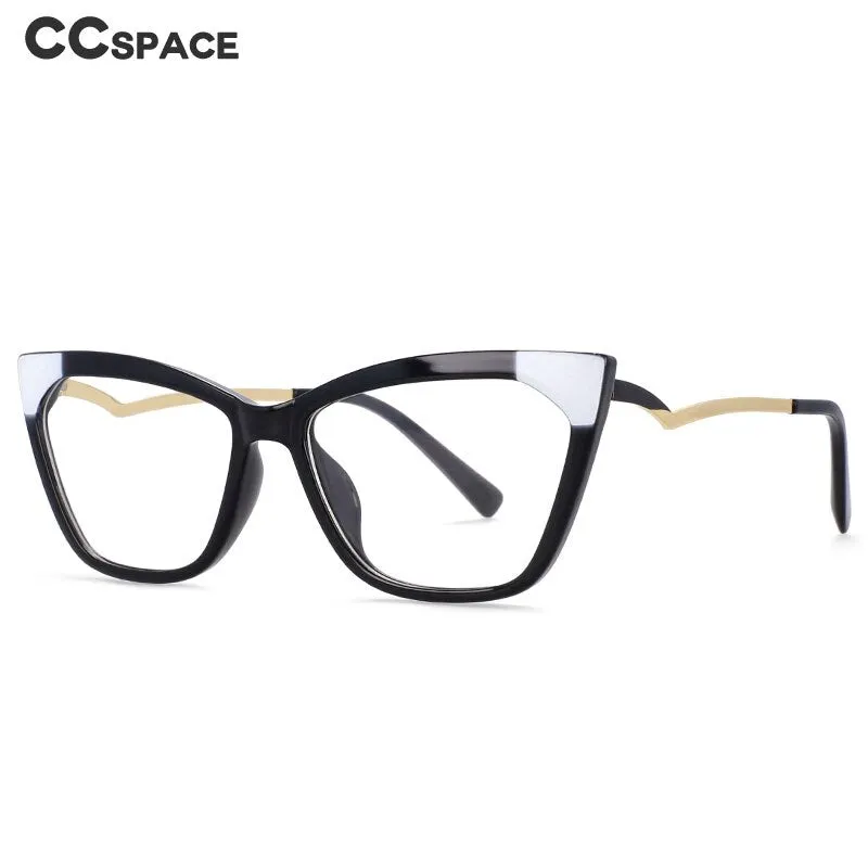 CCspace Women's Full Rim Square Cat Eye Resin Frame Eyeglasses 54127