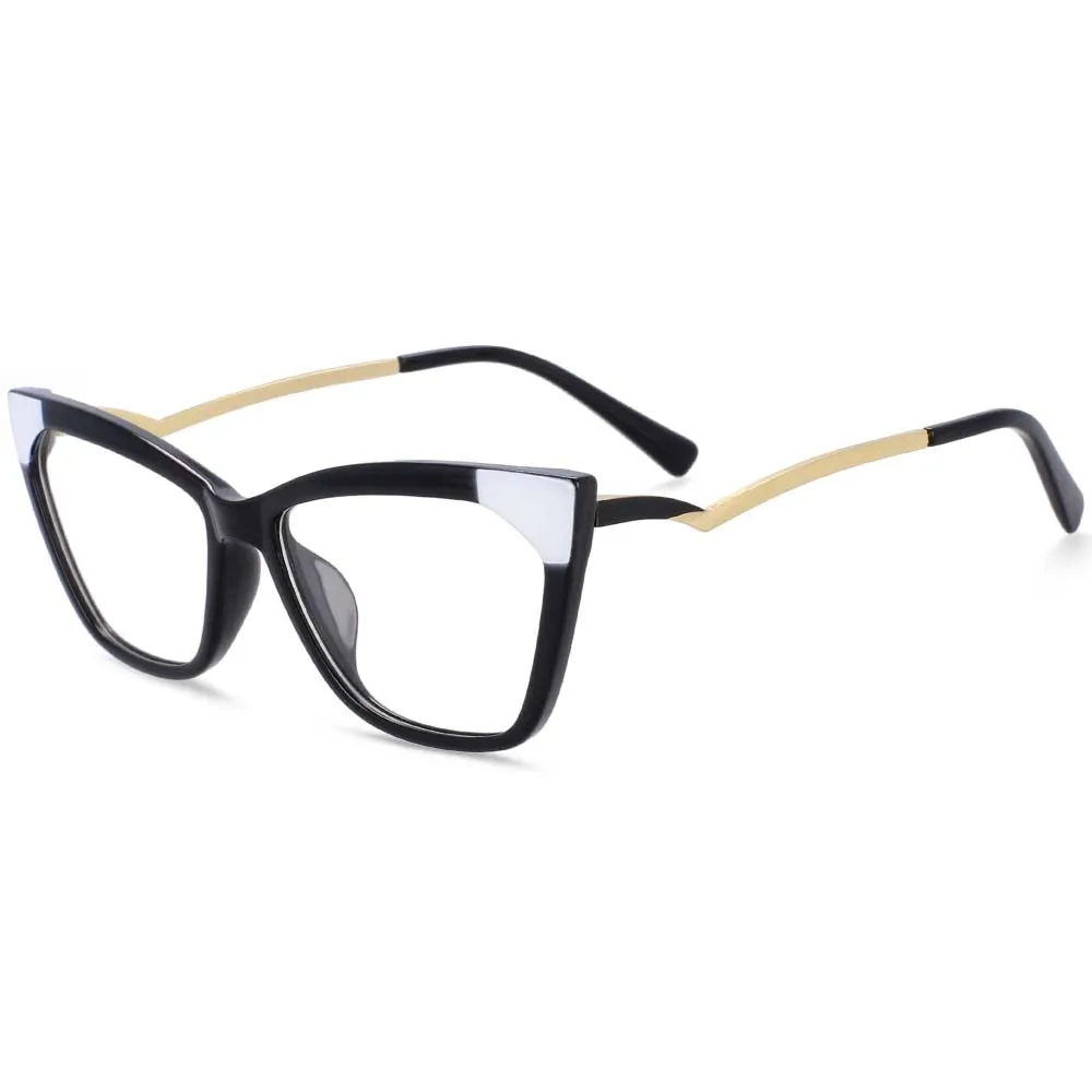 CCspace Women's Full Rim Square Cat Eye Resin Frame Eyeglasses 54127