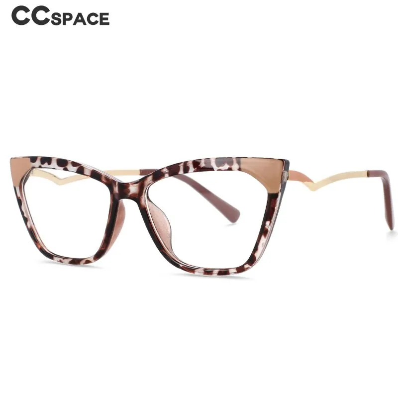 CCspace Women's Full Rim Square Cat Eye Resin Frame Eyeglasses 54127