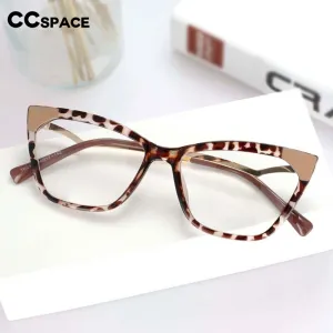 CCspace Women's Full Rim Square Cat Eye Resin Frame Eyeglasses 54127