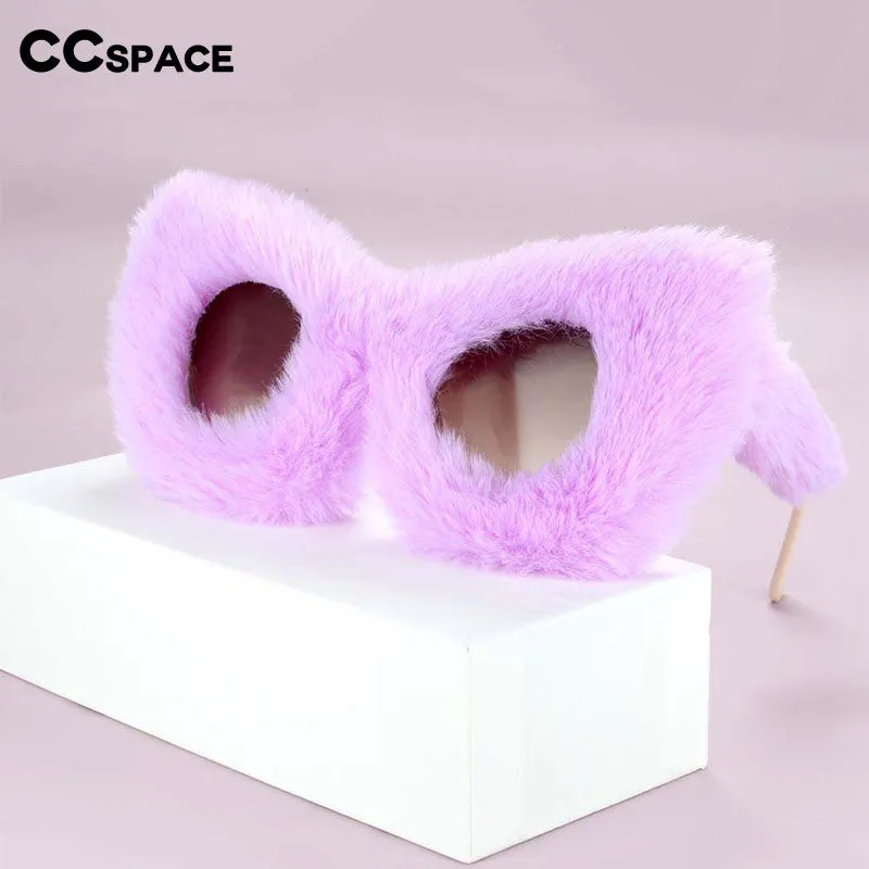 CCspace Women's Full Rim Velvet/Resin Cat Eye Sunglasses 54190