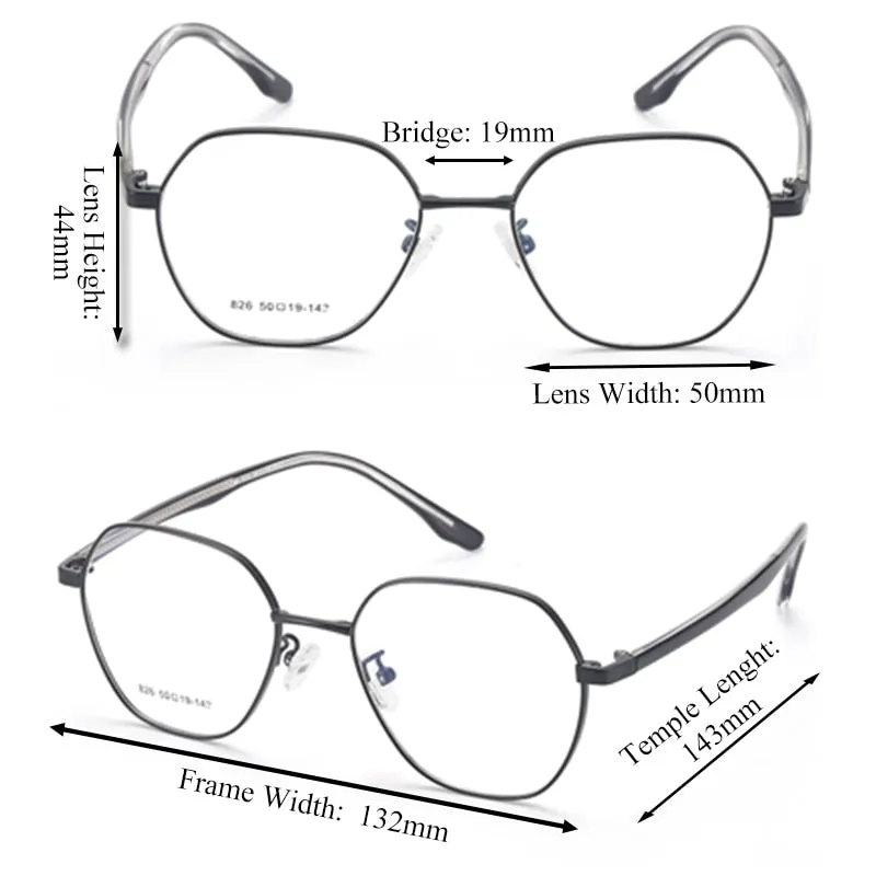 Chashma Unisex Full Rim Hexagon Alloy Eyeglasses M826