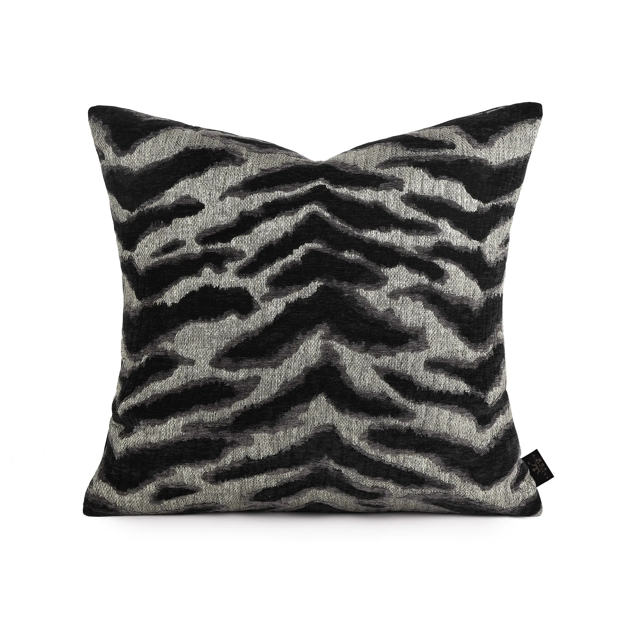Chic Black and White Orange Accent High-End Cushion