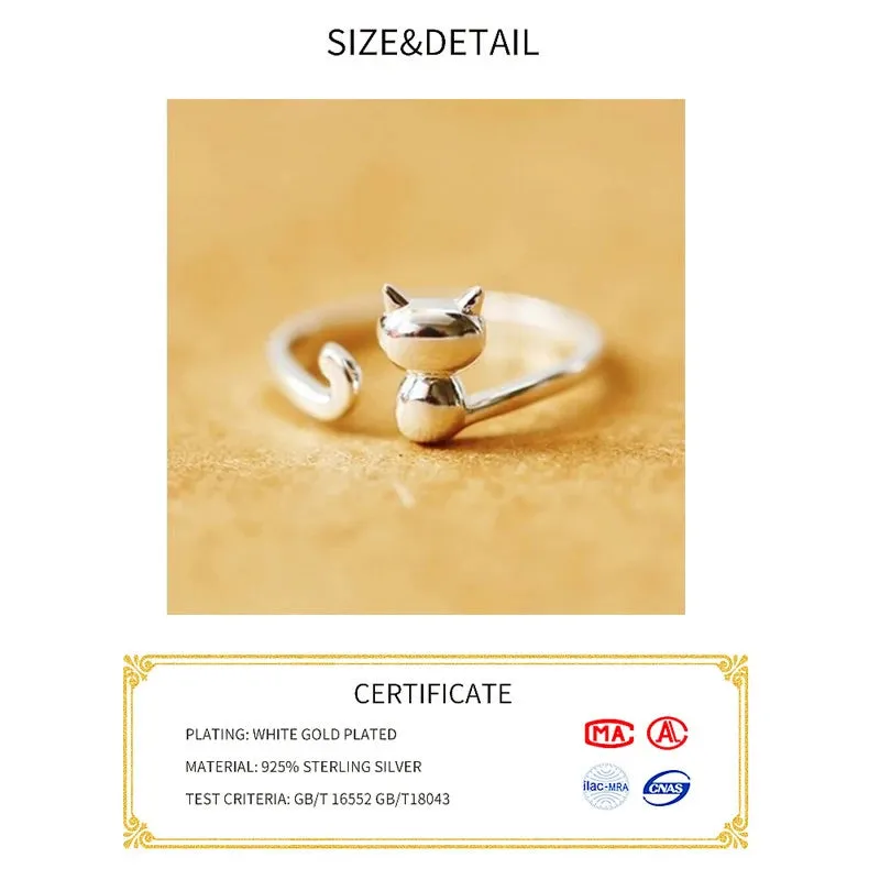 Chic Cat Silver Ring
