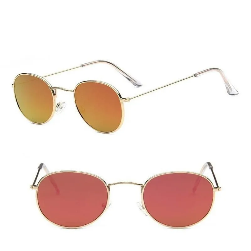 Chic Retro Oval Shape Alloy Mirror Sunglasses For Women