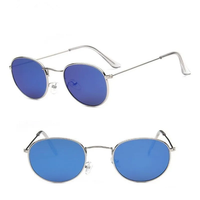 Chic Retro Oval Shape Alloy Mirror Sunglasses For Women