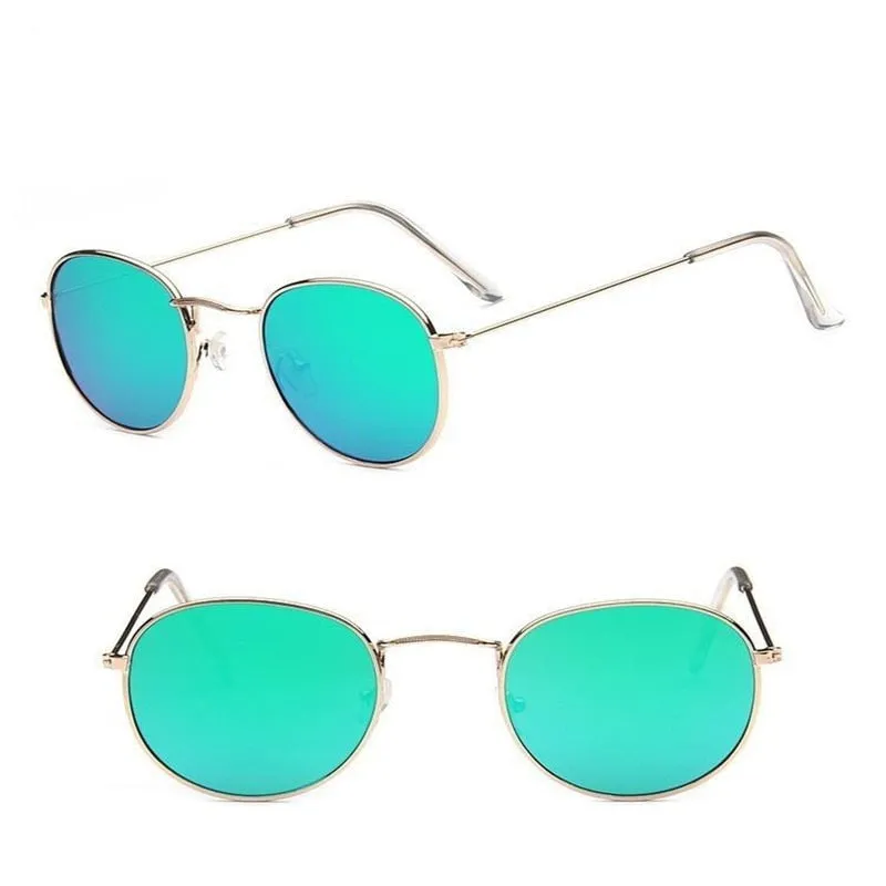 Chic Retro Oval Shape Alloy Mirror Sunglasses For Women