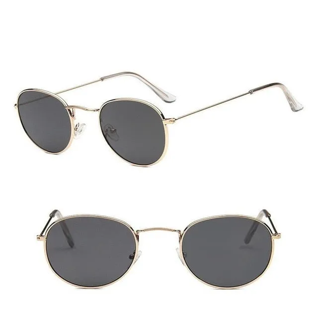 Chic Retro Oval Shape Alloy Mirror Sunglasses For Women