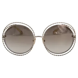 Chloé Carlina Round Sunglasses in Silver Metal