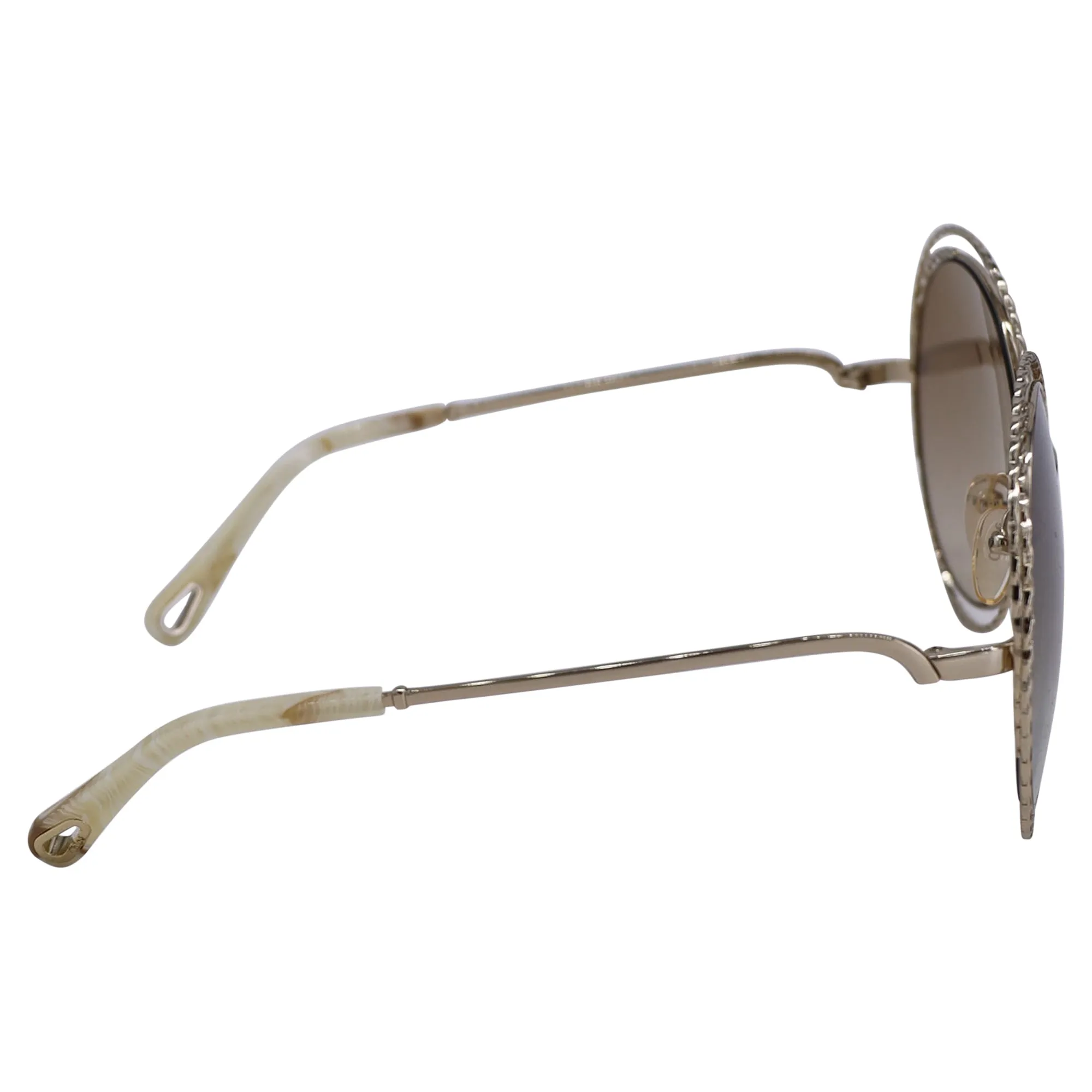 Chloé Carlina Round Sunglasses in Silver Metal