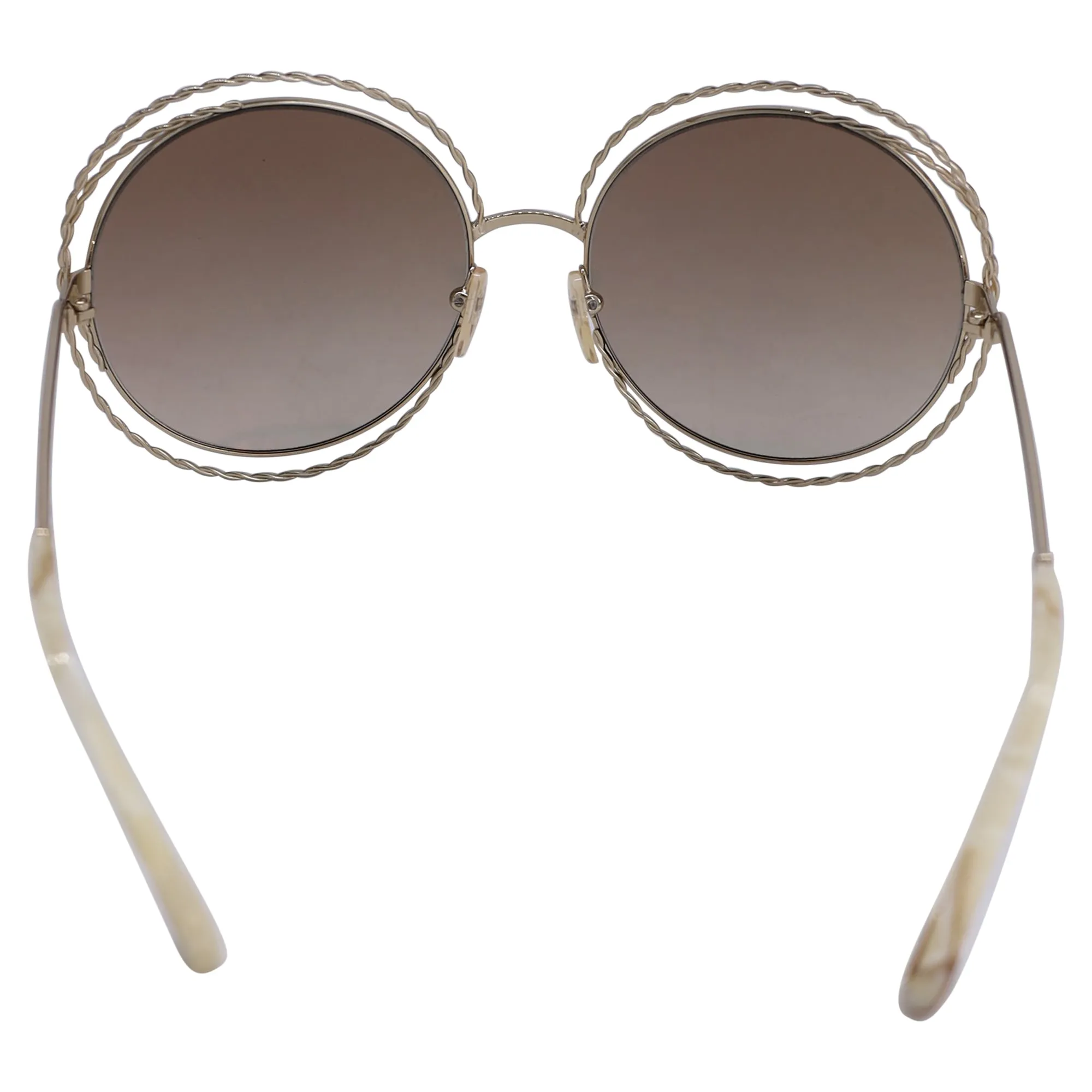 Chloé Carlina Round Sunglasses in Silver Metal