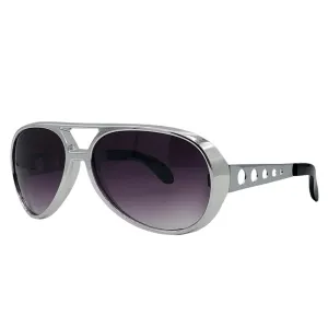 Elvis Style Aviator Sunglasses in Silver