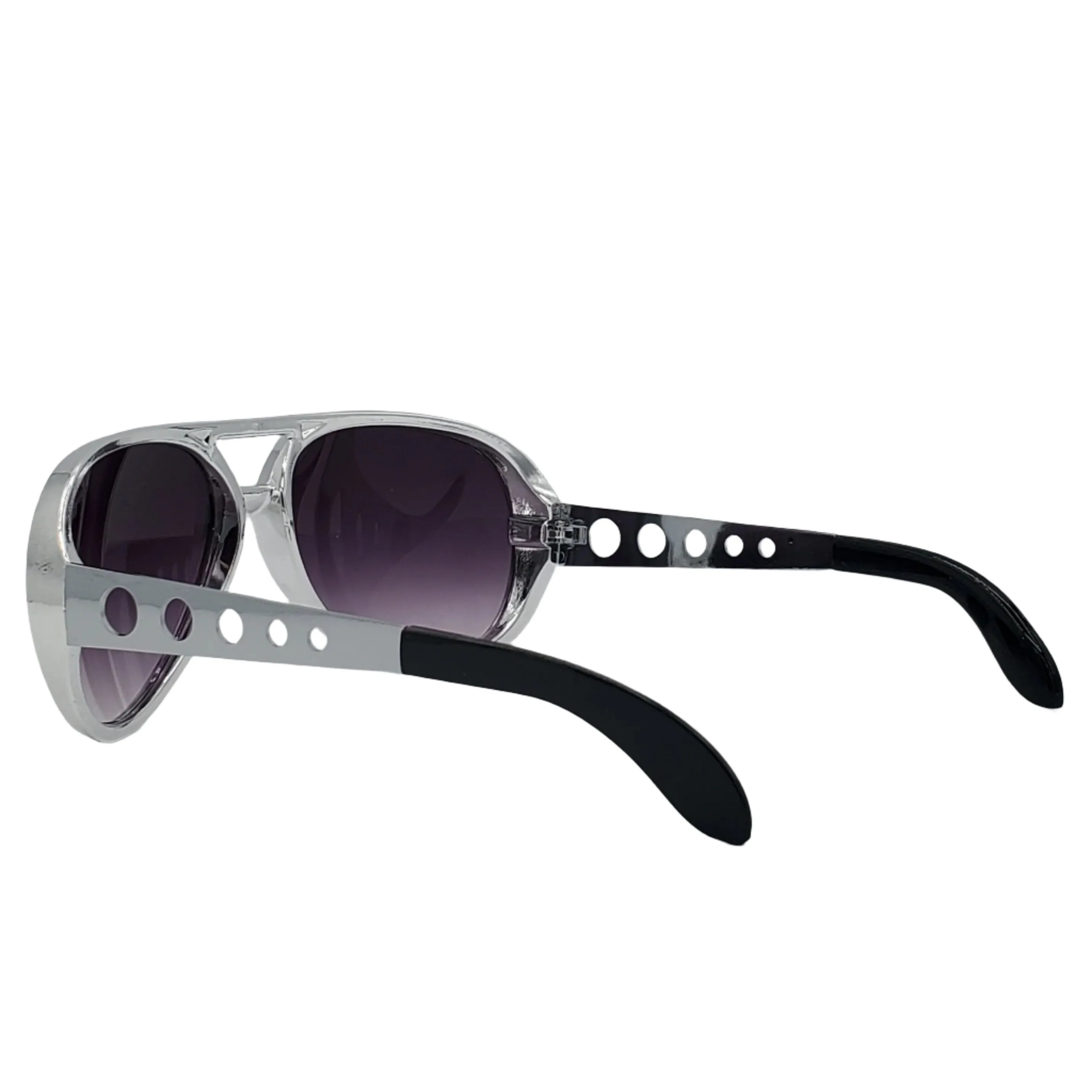 Elvis Style Aviator Sunglasses in Silver