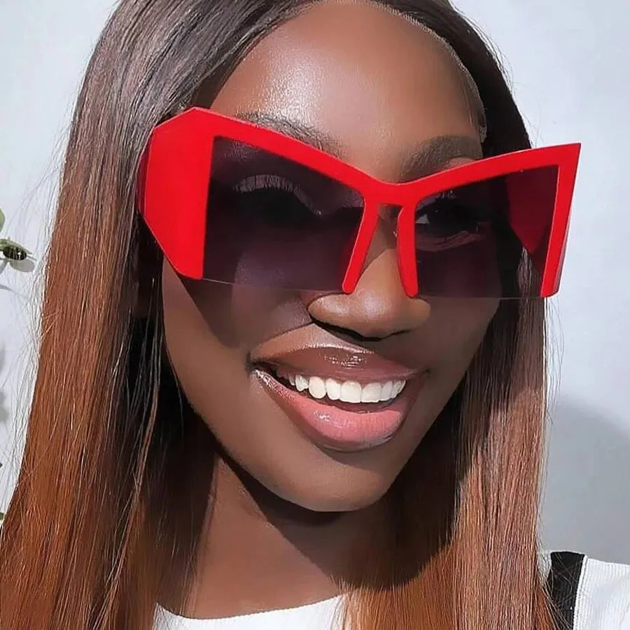 EM Half Frame Cat Eye Sunglasses