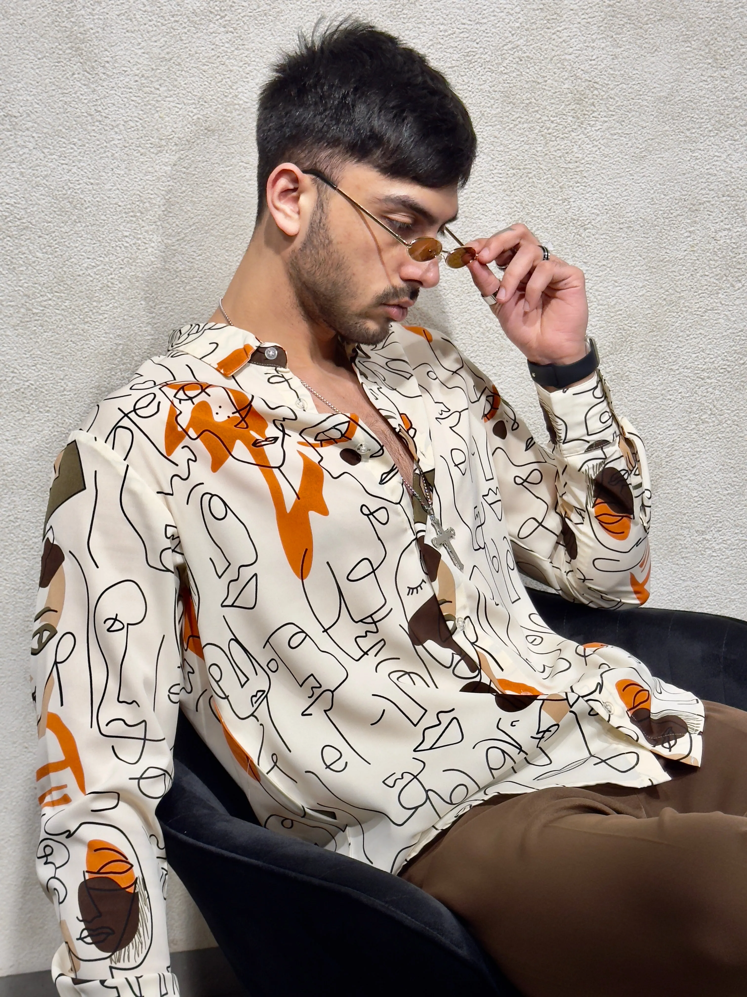 Face of Art Print Full Sleeves Shirt